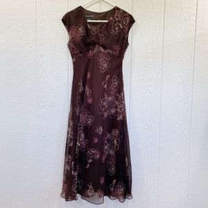 Jones Wear Floral Dress, Empire waist dress, embroidered floral dress fall dress